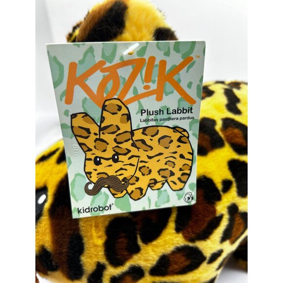 Kozik x Kidrobot Leopard Print  Labbit with Mustache 10" Plush Stuffed Animal 20 - Picture 3 of 10